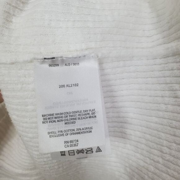 COLUMBIA Womens Sweater Open Knit V-Neck Pullover Sleeves Soft White Medium - Picture 4 of 9